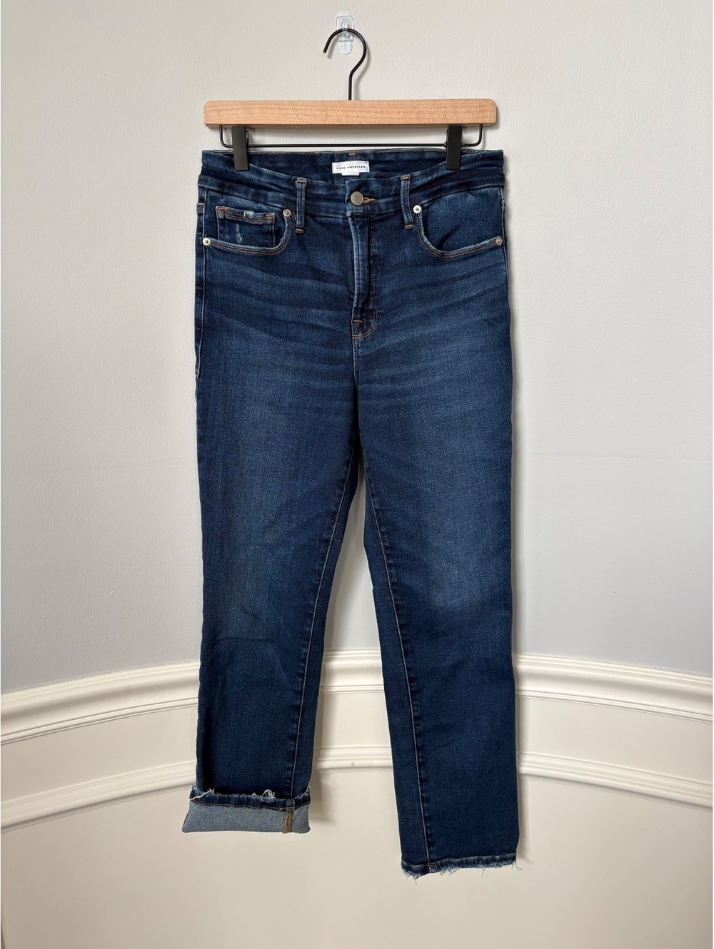 Listing Title Good American Good Legs Straight Jean 29 Distressed Indigo Wash